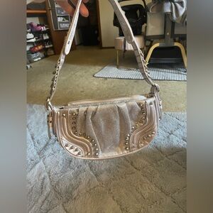 Zara rhinestone glitter metallic bag